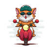 Cat on motorcycle
