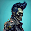 Rock'n'Roll Horror Punk Zombie Skull