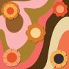 Retro Blumenwirbel