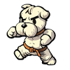 Cute Funny Dog Knows Karate Cartoon Illustration