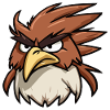 Funny Cartoon Eagle Head Illustration