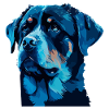 Nette Rottweiler Hunderasse Kopf Cartoon