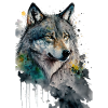 Wolf Aquarelles Art Peinture Aquarelle