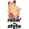 Hamster with inline skates