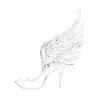 High heels with wings