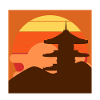 ASIAN ARCHITECTURE AT SUNSET