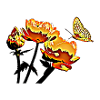 Papillon et fleurs