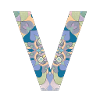 Letter V in mandala
