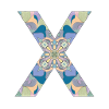 Letter X in mandala