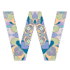 Letter W in mandala