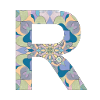 Letter R in mandala