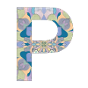 Letter P in mandala