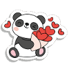 Cute panda with hearts
