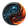 Ying Yang Feuer und Eis