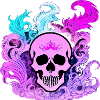 Fire Skull Smoke Pink Skeleton Flames 6