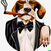 eleganter Hund mit zigarre