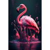 Flamant rose rose