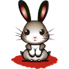 Nervous bloodthirsty rabbit
