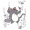 Le chat fait la fête
