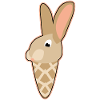 Rabbit in ice waffle