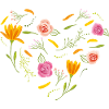 Cœur floral isolé