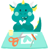 Drache an einer Handwerksstation