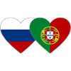 Russie Portugal Flag Coeur