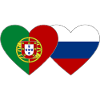 Portugal Russia Flag Heart