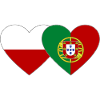 Polen Portugal flagga hjärta