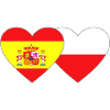 Spain Poland Flag Heart