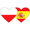 Polen Spanien Flagge Herz