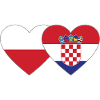 Poland Croatia Flag Heart