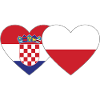 Croatia Poland Flag Heart