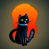 Mystic Black Cat Silhouette