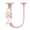Customizable Monogram U Floral