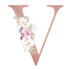 Customizable Monogram V Floral