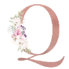 Personalisierbar Monogramm Q Floral