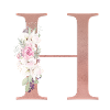 Personalisierbar Monogramm H Floral