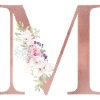 Personalisierbar Monogramm M Floral