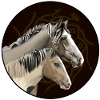 Twin Horses in Mandala Circle