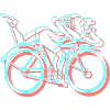 LSD Bicycle Days Psychédélique 3D Glitch Anaglyphe