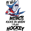 Shark plays ice hockey