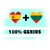 Spain and Lithuania flag 100% genius