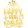 Happy 88th Birthday 88 Year Old Gift (Gold)