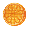 Fruit orange pixélisé