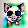 Verspieltes Schwein mit Sonnenbrille