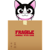 Kitten on Fragile Box Kawaii