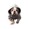 Hund mit Hoodie