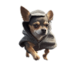 Chien avec sweat à capuche