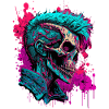 Rave Zombie Skull